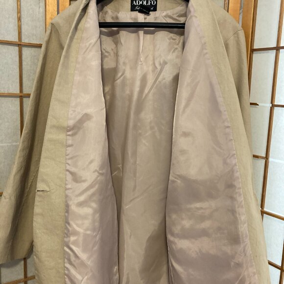 Adolfo International jacket. Medium, runs large. Tan. May be worn by women or me - Picture 7 of 8